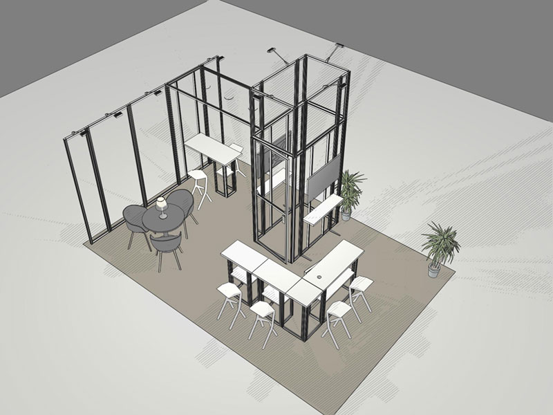 Conception 3D de stand modulaire