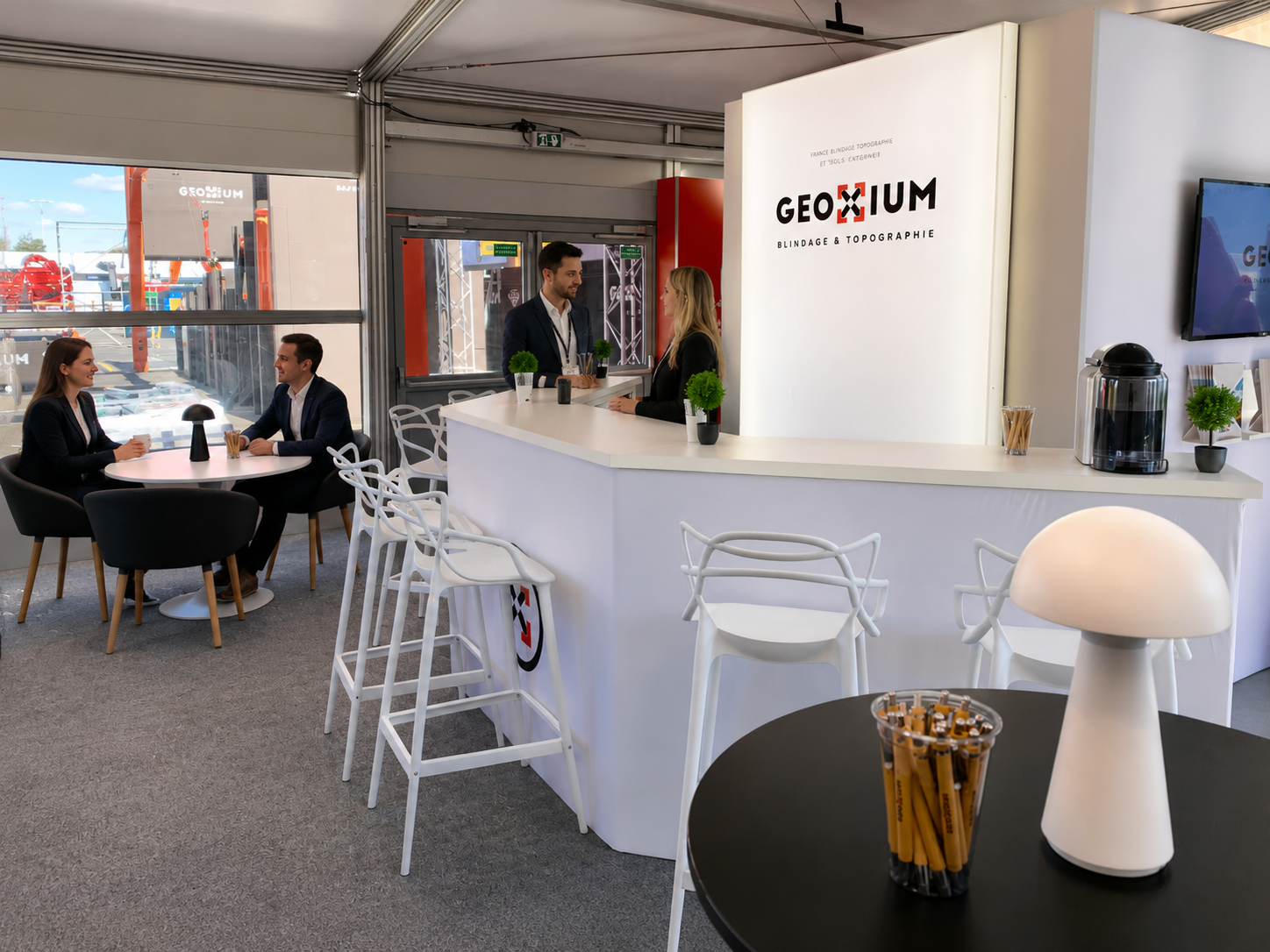 Stand GEOXIUM réalisé par HM STANDS à INTERMAT
