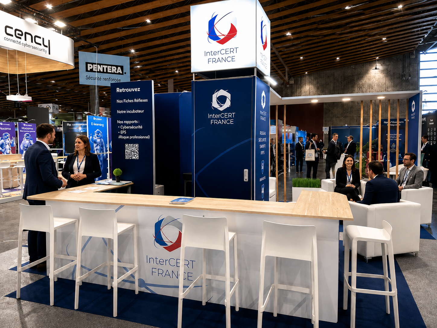 Stand INTERCERT de 36 m² réalisé par HM STANDS au Forum INCYBER à Lille